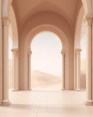 Fototapeta premium minimalist brown arch architecture