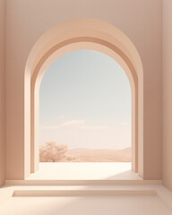 Fototapeta premium minimalist brown arch architecture