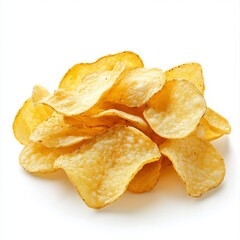 close up of Potato chips, isolated on white background 