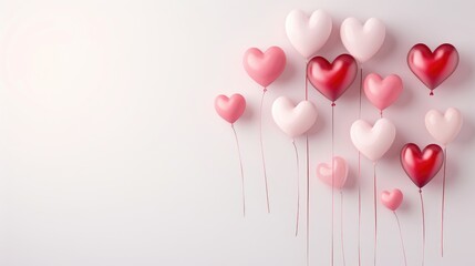 Beautiful Falling red hearts confetti illustration for Valentines day concept with heart pattern background, greeting card, banners, poster, wallpapers