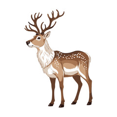 Elegant Profile of a Reindeer with Antlers