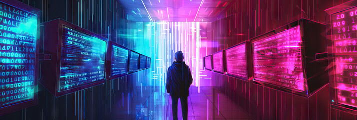 Cybersecurity Threats: Graphics illustrating the risks of data breaches and online privacy invasion, promoting awareness about cybersecurity.