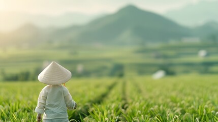 Grain in Ear Season in China, Lush Rice Fields and Agricultural Harvest Landscape
