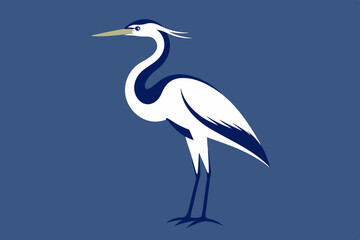 heron on the beach silhouette vector  illustration