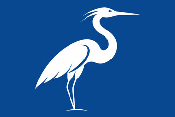 heron on the beach silhouette vector  illustration