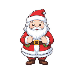 Festive Santa Claus with Holly Decoration