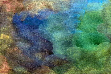 Top view of abstract background of green and yellow and blue colors