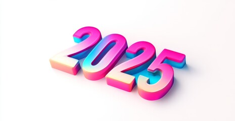Colorful 3D Text for New Year 2025