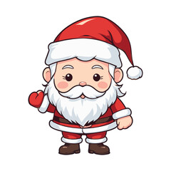 Playful Santa Claus Waving with a Heart