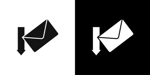 Envelope mail drop icon flat line symbol set.