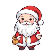 Santa Claus Holding a Gift Bag