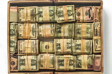 Bündel von US-Dollarnoten, Nahaufnahme