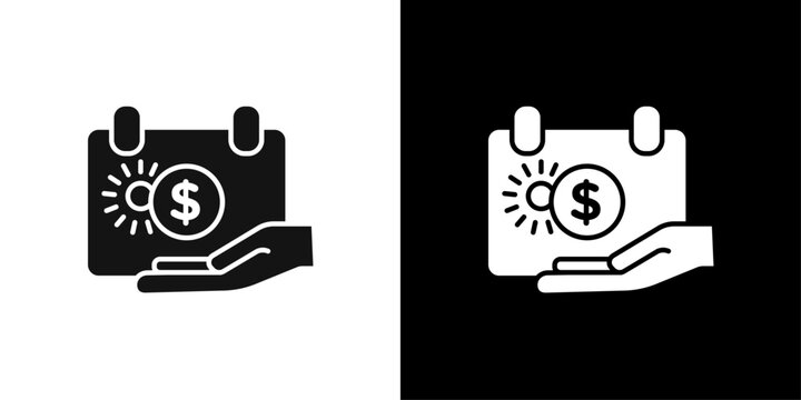 Unlimited PTO icon flat line symbol set.