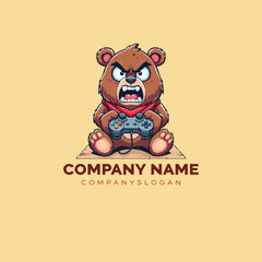 bear logo design, vector logo, illustration
