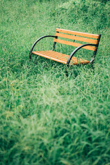 草むらにあるベンチ