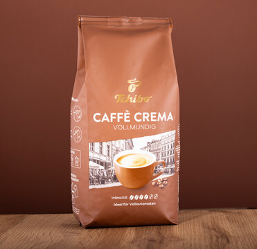 Tchibo whole grain coffee 1 Kg package in. a studio shot.