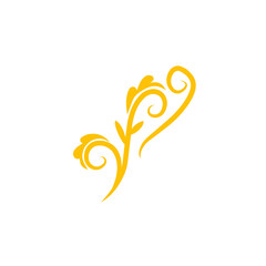 Obraz premium gold flower swirl illustration
