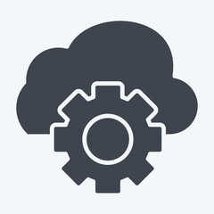 Icon Cloud Management. related to Network symbol. glyph style. simple illustration