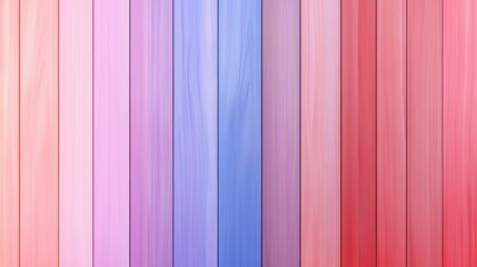 Obraz premium A row of wooden boards with a rainbow of colors