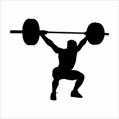 Obraz premium silhouette of a man lifting weights