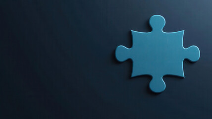 Obraz premium Blue puzzle icon, glowing edges, futuristic design, hightech theme