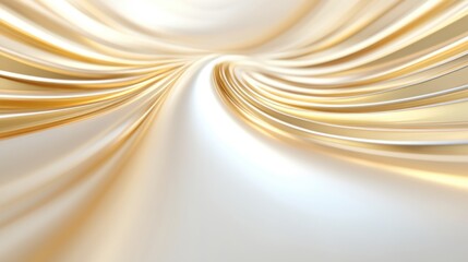 A gold and white swirl pattern with a shiny, metallic look