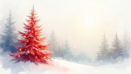 Beautiful christmas trees holiday card