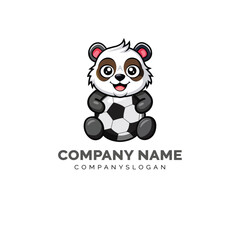 cute panda logo design, vector logo design, illustration