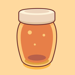 Honey In Glass Jar, Flat vector illustration