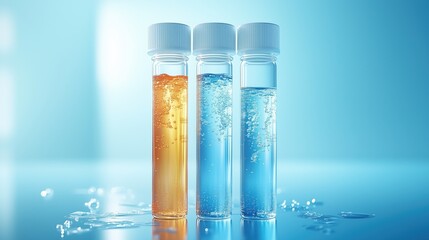 Science Lab Experiment with Test Tubes. concept of health care and scientific developments