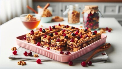 M&uuml;slieriegel mit Cranberries