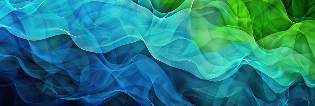 Vibrant Vibes: An abstract patterned background in shades of blue and green, designed to evoke feelings of calm and tranquility for mental health awareness.