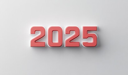 Obraz premium 2025 New Year text effect