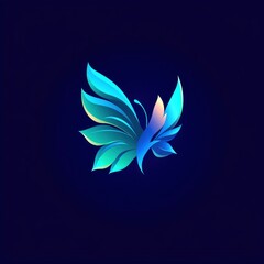 Abstract Blue Butterfly Illustration