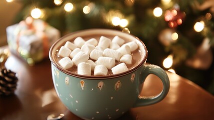 Hot Chocolate with Marshmallows, Cozy Christmas Ambiance