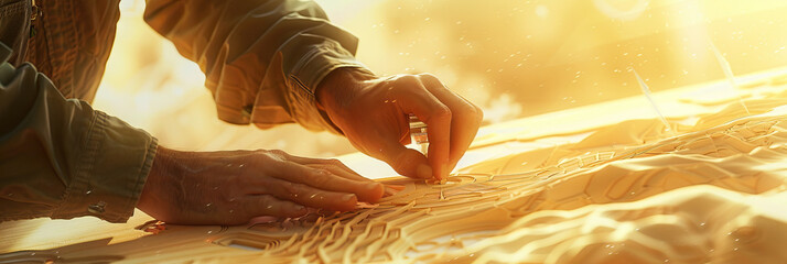 Precision Craftsmanship: A skilled artist uses a laser engraver to etch delicate designs into a wooden surface.