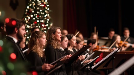 A Chorus of Voices Performing During a Festive Concert
