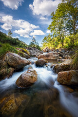 A stream captured with a long exposure