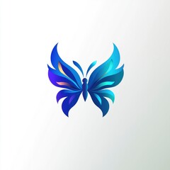 Fototapeta premium Blue Butterfly Illustration with Gradient Color
