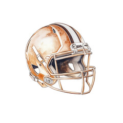 watercolour American football helmet