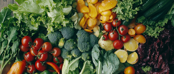 Fresh Vegetables and Fruit   Healthy Food Concept