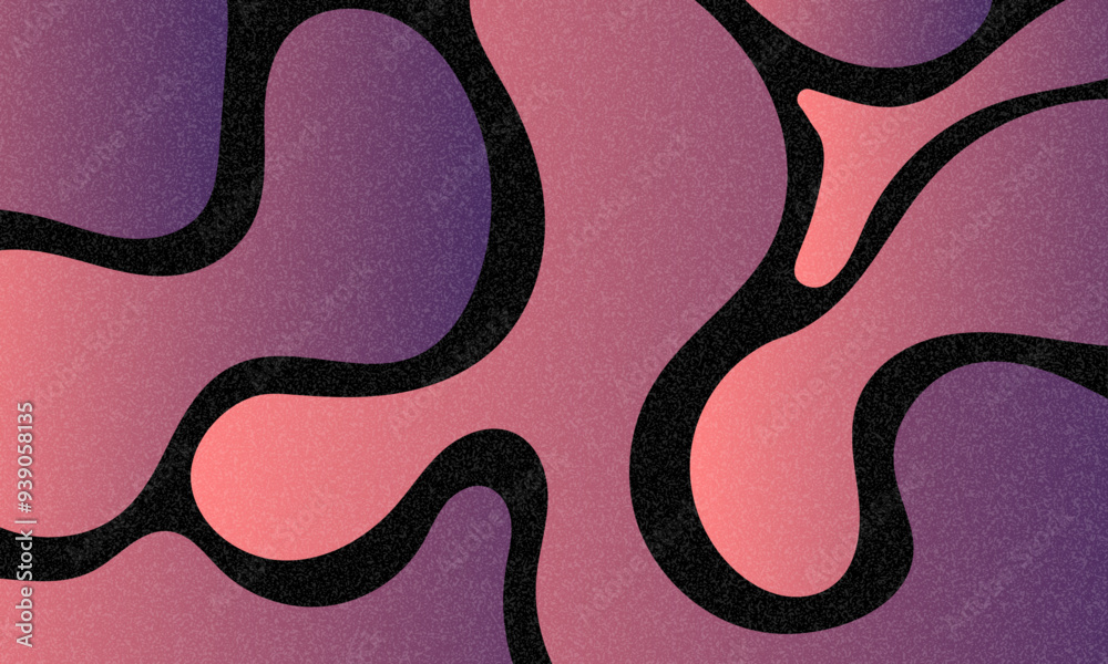 Poster beautiful vector color gradient background with noise and wavy lines. abstract minimal grainy gradie