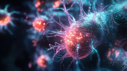 Obraz premium Microscopic World: A Close-Up of a Cell