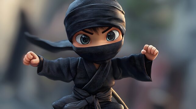 Little Ninja Ready to Strike.