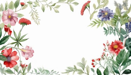 Obraz premium frame with flowers