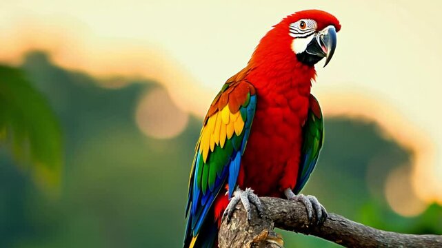 a parrot on a branch footage