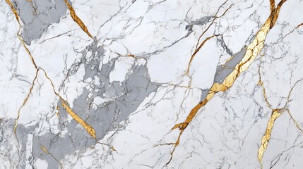 Latest White Marble Carrara With Golden Veins On It. Generative ai