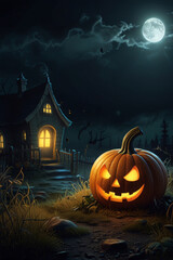 halloween background with pumpkin