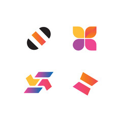 abstract geometric line logo vector