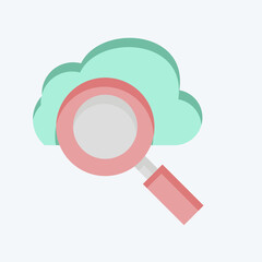 Icon Cloud Search. related to Network symbol. flat style. simple illustration